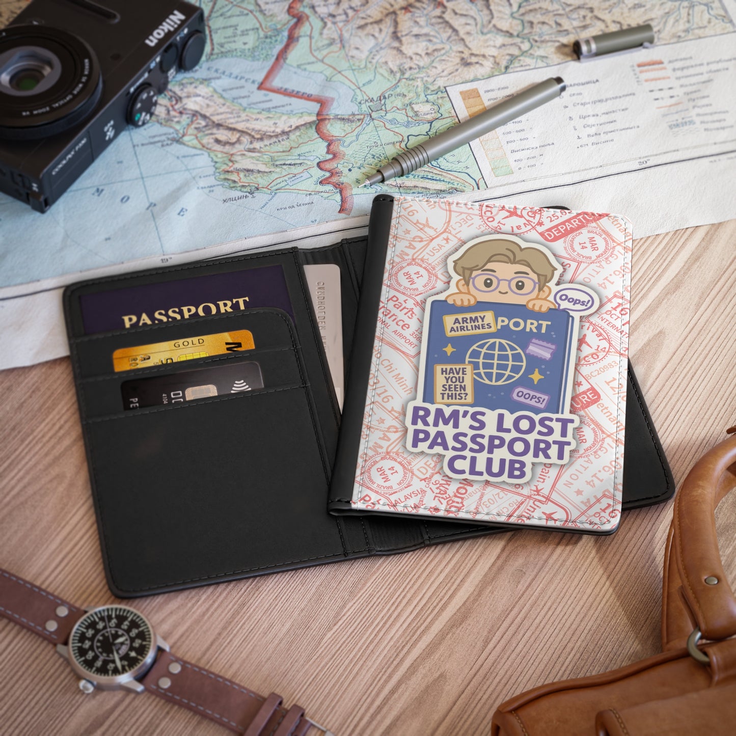 Cute Lost Passport Cover for Travelers, Travel Accessories, Gifts for Wanderlusters, Adventure Journal, Travel Present