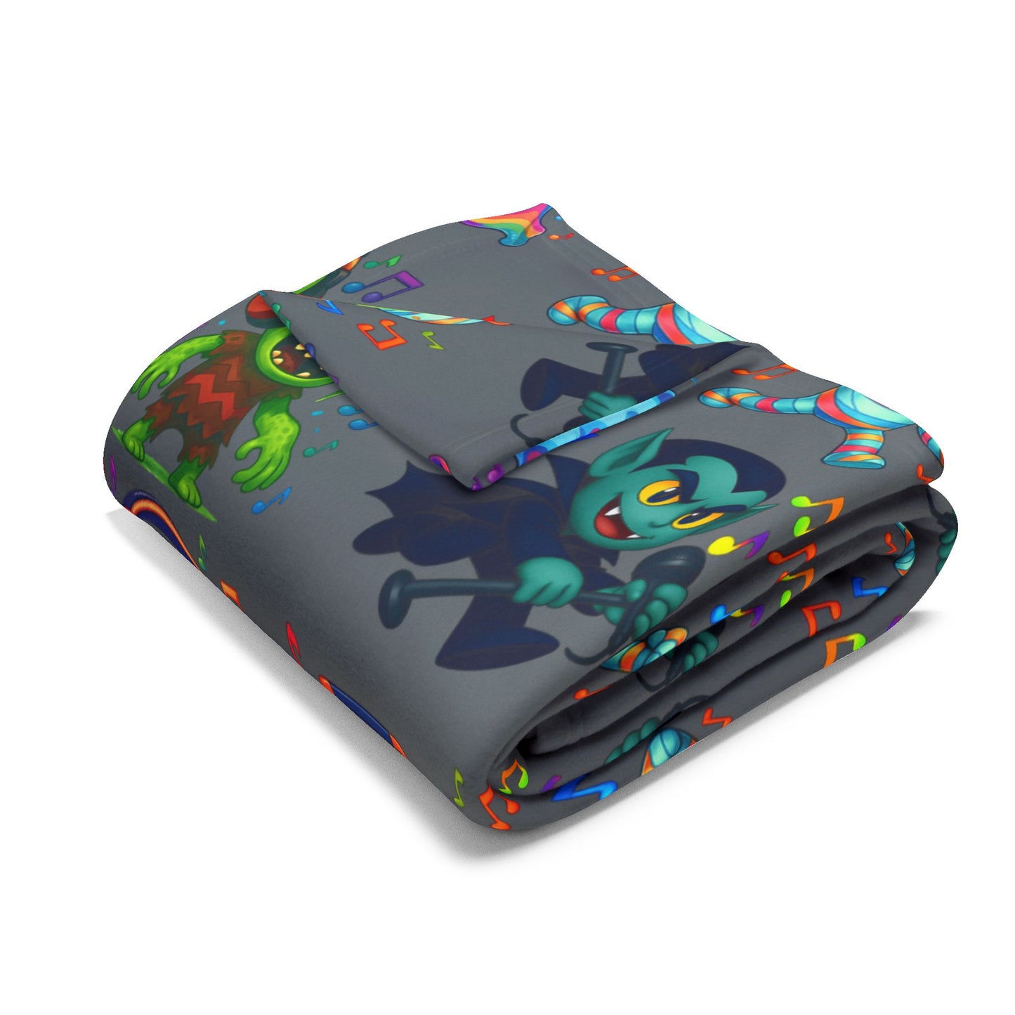 Halloween Music Themed Fleece Blanket, Cozy Blanket, Scary Blanket, Kids' Blanket, Soft Throw for Halloween, Fun Decor