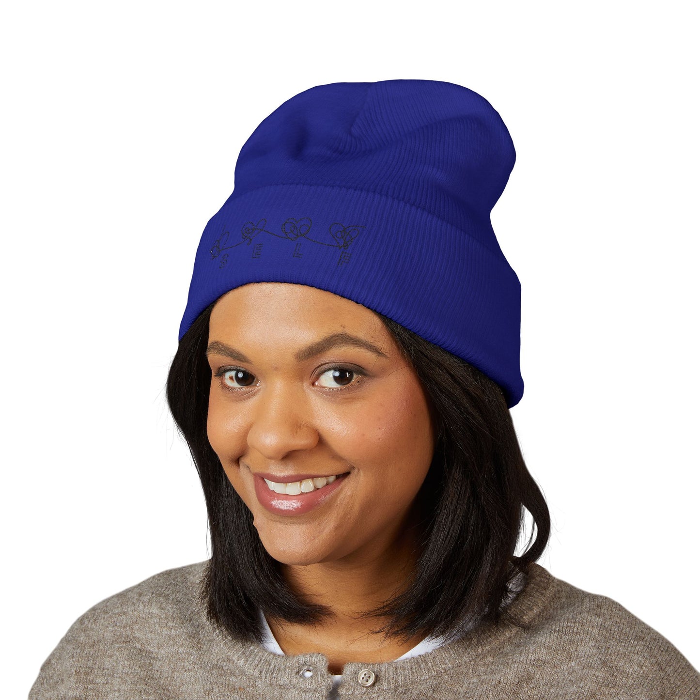 BTS Inspired Embroidered Beanie | "SELF" Butterfly Stitch Hat | ARMY K-pop Merch | Unisex Slouchy Winter Cap