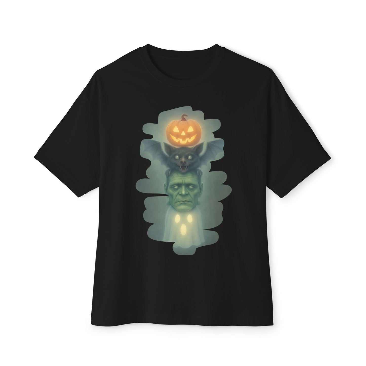 Spooky Halloween Boxy Tee, Unisex Graphic T-Shirt, Oversized Casual Shirt, Halloween Costume Top, Fun Monster Tee