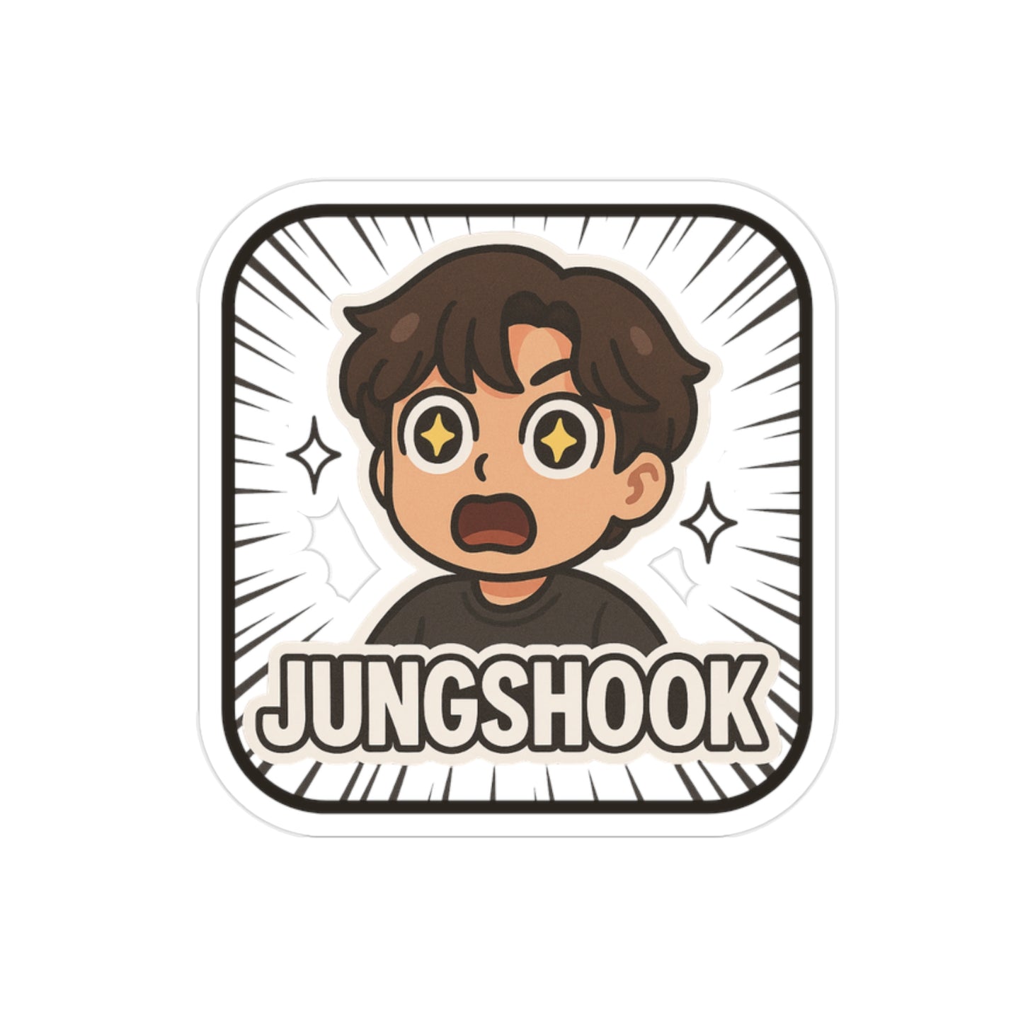 JUNGSHOOK K-Pop Clear Vinyl Sticker | BTS Jungkook Meme | Funny Kpop Reaction Sticker | ARMY Gift | Laptop, Hydroflask, Notebook Decal
