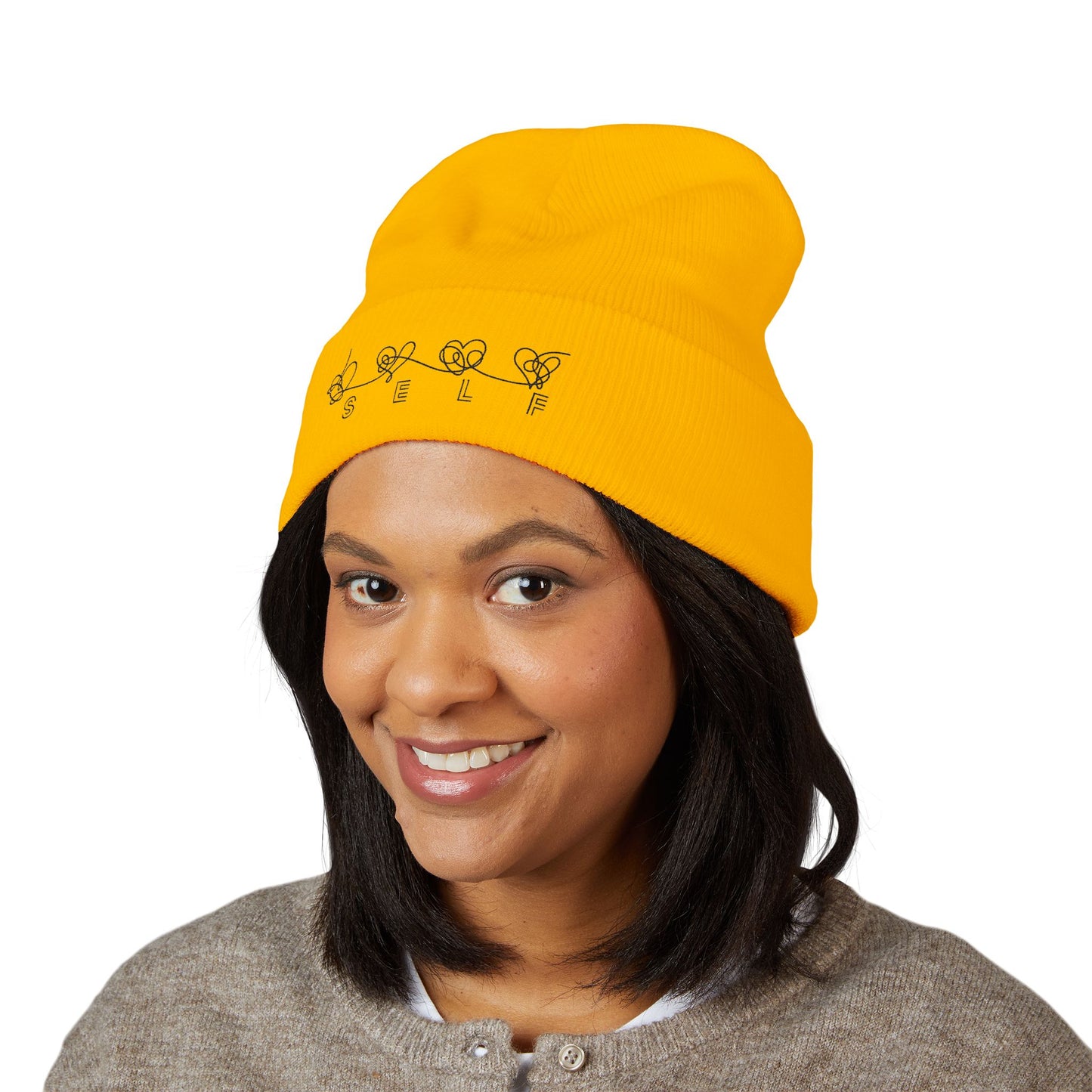 BTS Inspired Embroidered Beanie | "SELF" Butterfly Stitch Hat | ARMY K-pop Merch | Unisex Slouchy Winter Cap
