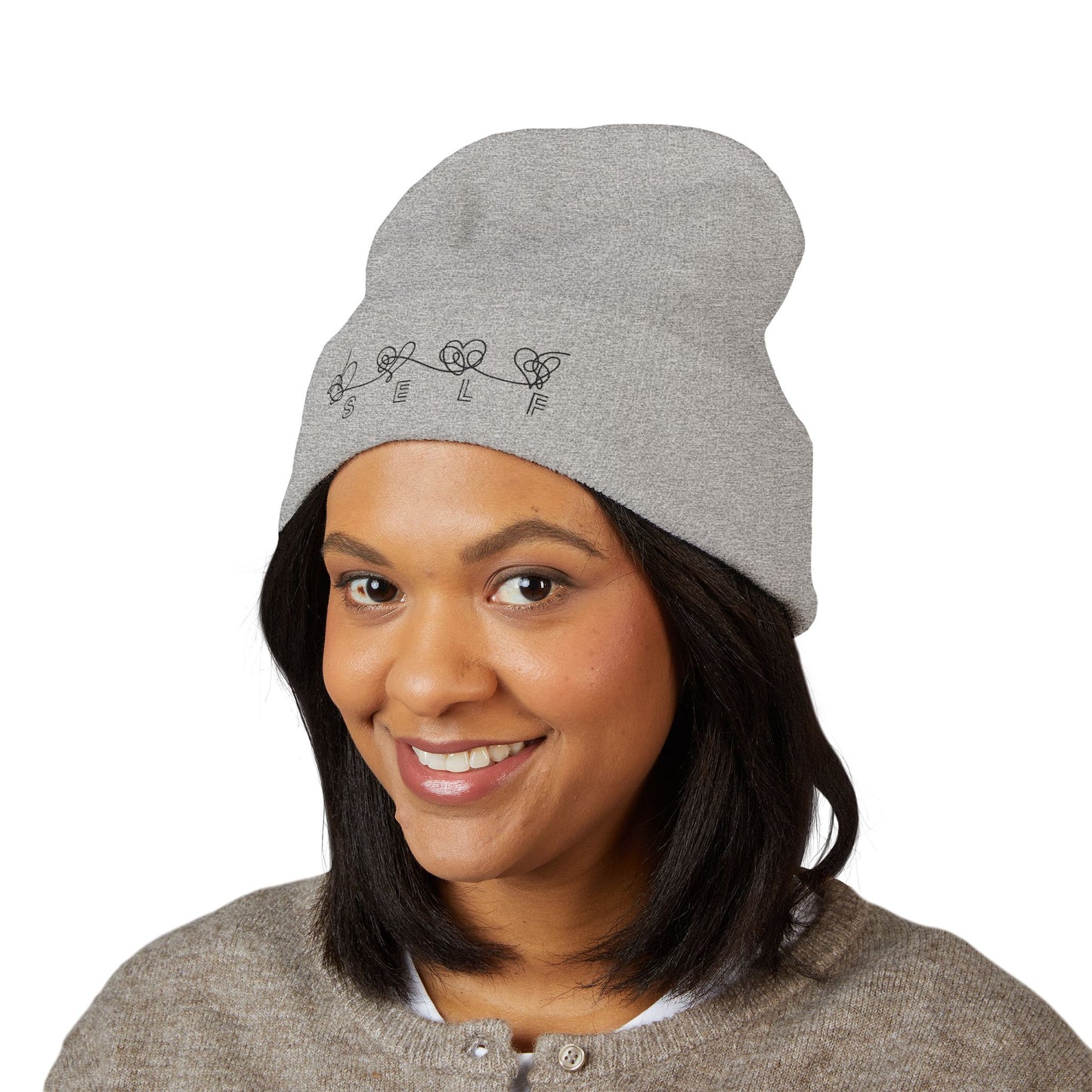 BTS Inspired Embroidered Beanie | "SELF" Butterfly Stitch Hat | ARMY K-pop Merch | Unisex Slouchy Winter Cap