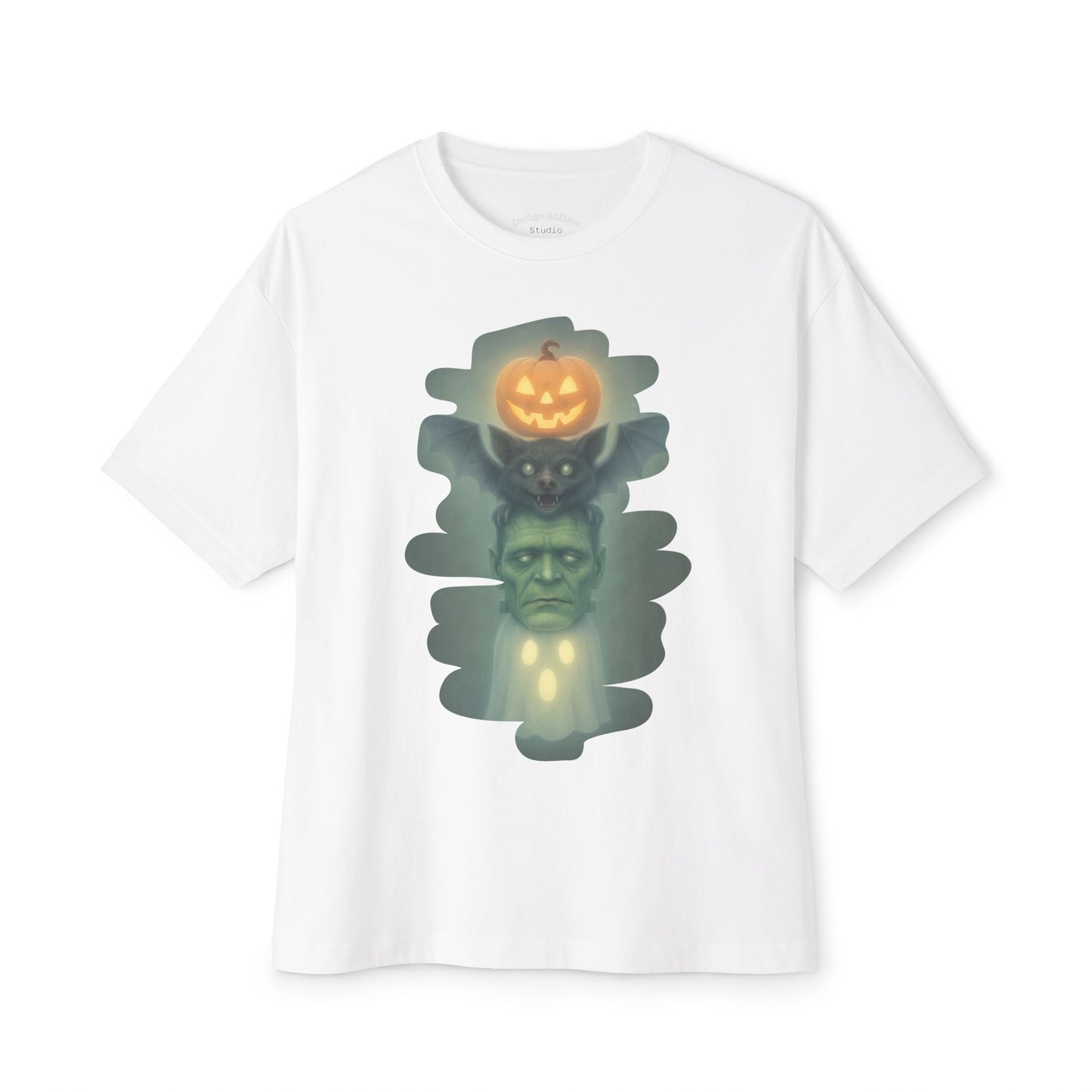 Spooky Halloween Boxy Tee, Unisex Graphic T-Shirt, Oversized Casual Shirt, Halloween Costume Top, Fun Monster Tee