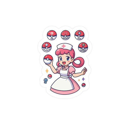 Nurse Joy Choose Your Specialty Sticker, Fun Pokemon Nurse Mashup