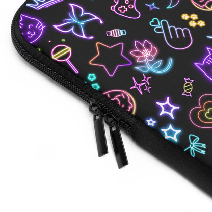 Neon Fun Laptop Sleeve, Cute Aesthetic Laptop Case, Gamer Sleeve, Unique Tech Accessory, Gift for Students, Vibrant Design,