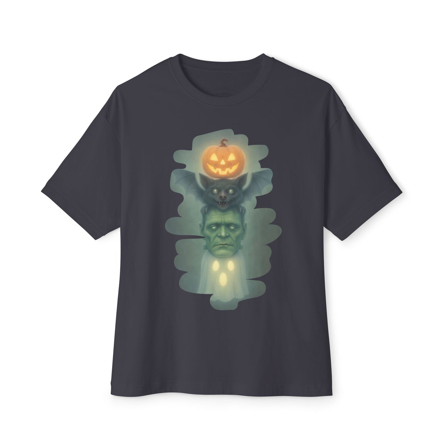 Spooky Halloween Boxy Tee, Unisex Graphic T-Shirt, Oversized Casual Shirt, Halloween Costume Top, Fun Monster Tee