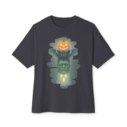 Spooky Halloween Boxy Tee, Unisex Graphic T-Shirt, Oversized Casual Shirt, Halloween Costume Top, Fun Monster Tee