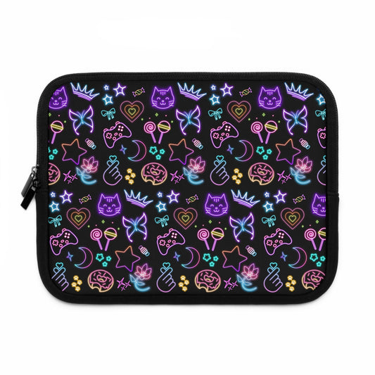 Neon Fun Laptop Sleeve, Cute Aesthetic Laptop Case, Gamer Sleeve, Unique Tech Accessory, Gift for Students, Vibrant Design,