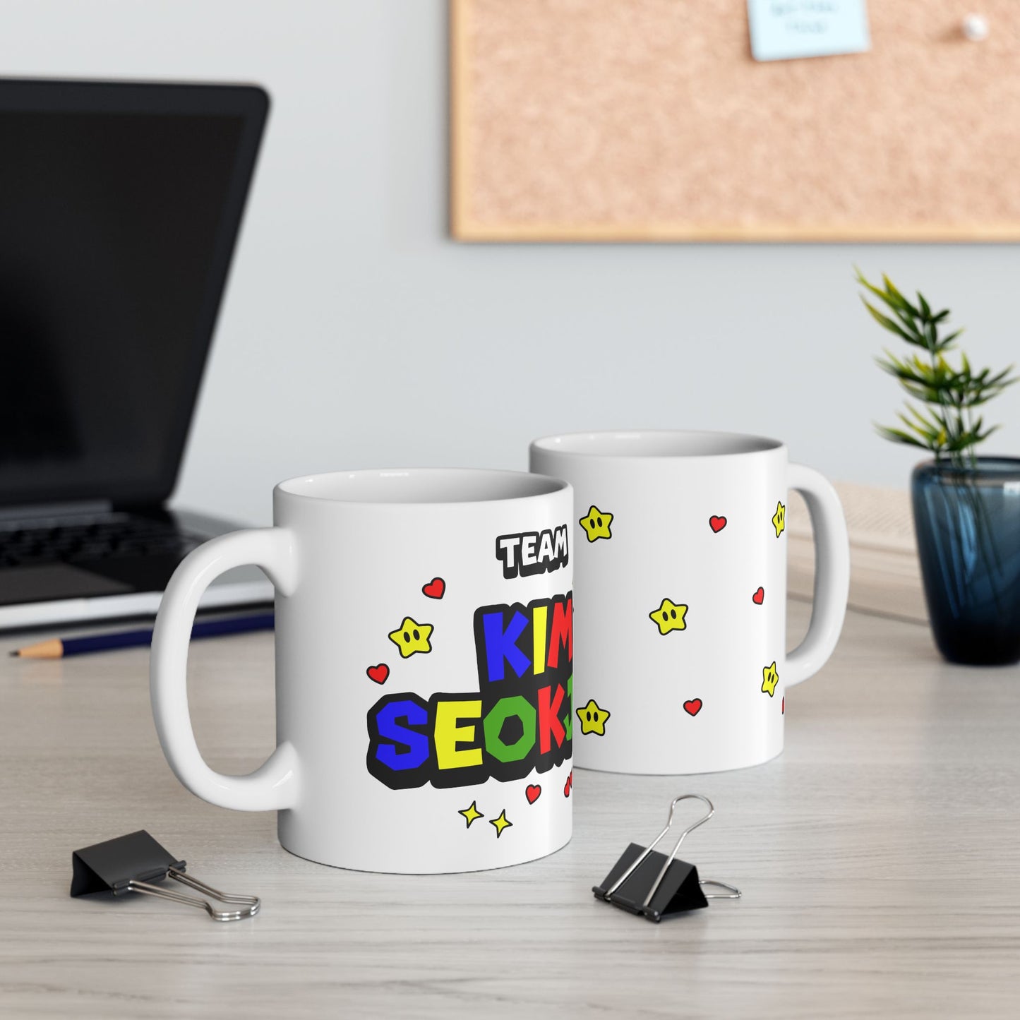 Team Jin Star Power Mug | Gamer-Inspired Fan Gift | Cute K-pop Coffee Cup | Bright Collectible Drinkware