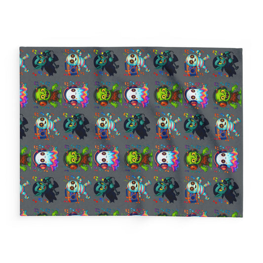 Halloween Music Themed Fleece Blanket, Cozy Blanket, Scary Blanket, Kids' Blanket, Soft Throw for Halloween, Fun Decor