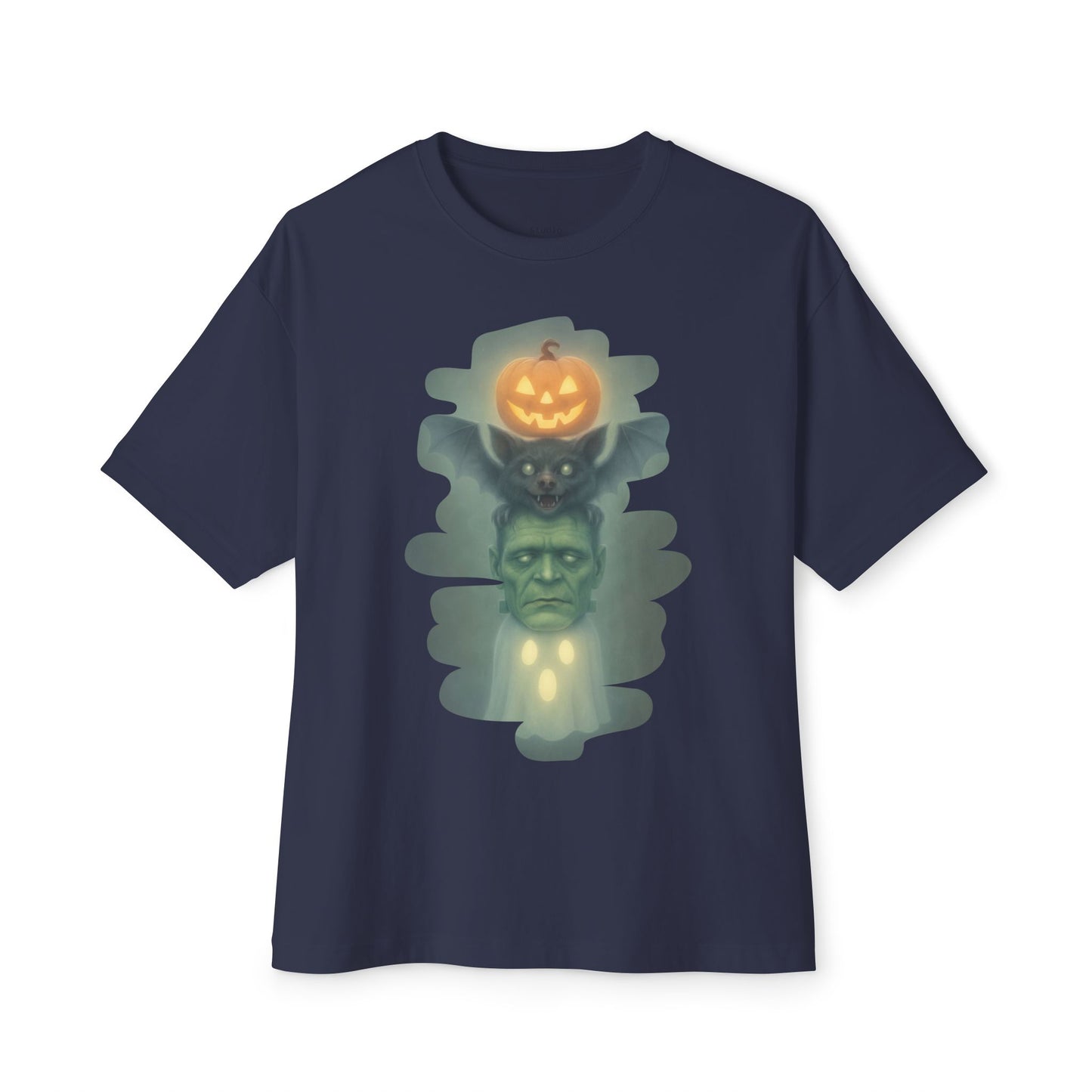 Spooky Halloween Boxy Tee, Unisex Graphic T-Shirt, Oversized Casual Shirt, Halloween Costume Top, Fun Monster Tee