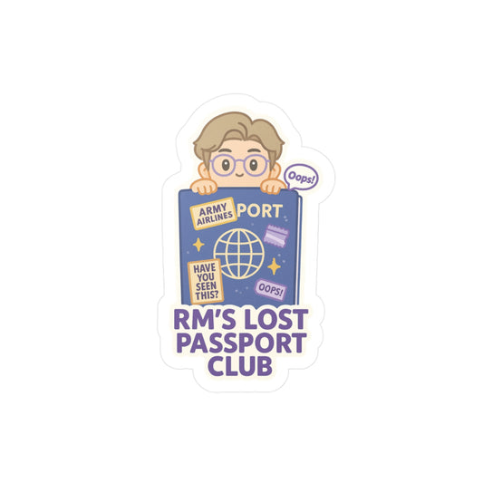 RMs Lost Passport Club Funny K-Pop BTS Vinyl Sticker for Fans