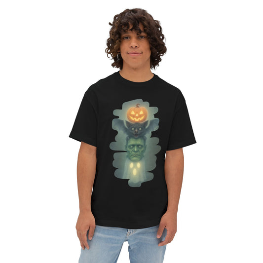Spooky Halloween Boxy Tee, Unisex Graphic T-Shirt, Oversized Casual Shirt, Halloween Costume Top, Fun Monster Tee
