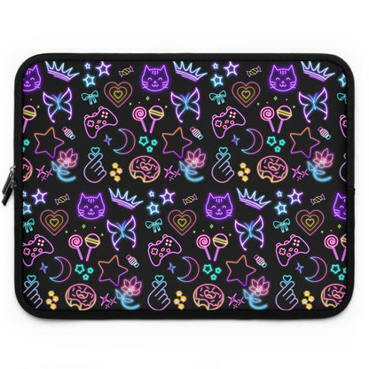 Neon Fun Laptop Sleeve, Cute Aesthetic Laptop Case, Gamer Sleeve, Unique Tech Accessory, Gift for Students, Vibrant Design,