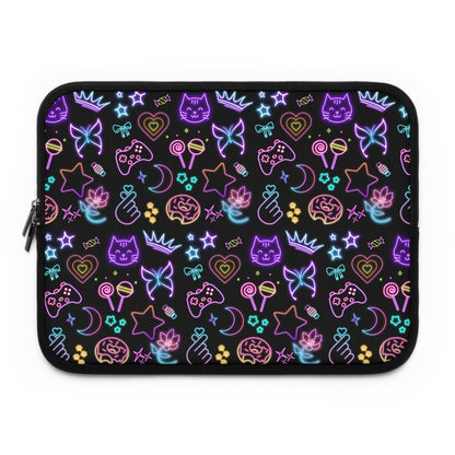 Neon Fun Laptop Sleeve, Cute Aesthetic Laptop Case, Gamer Sleeve, Unique Tech Accessory, Gift for Students, Vibrant Design,