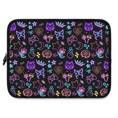 Neon Fun Laptop Sleeve, Cute Aesthetic Laptop Case, Gamer Sleeve, Unique Tech Accessory, Gift for Students, Vibrant Design,
