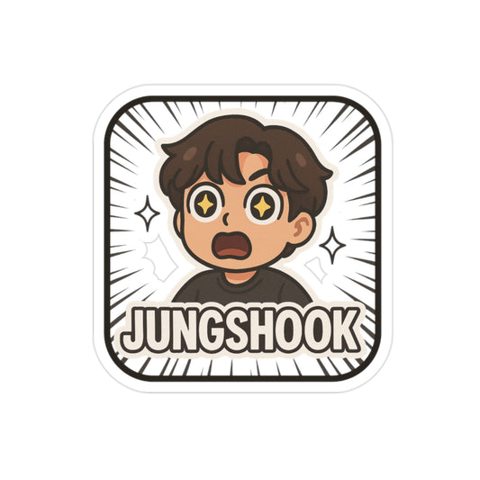 JUNGSHOOK K-Pop Clear Vinyl Sticker | BTS Jungkook Meme | Funny Kpop Reaction Sticker | ARMY Gift | Laptop, Hydroflask, Notebook Decal