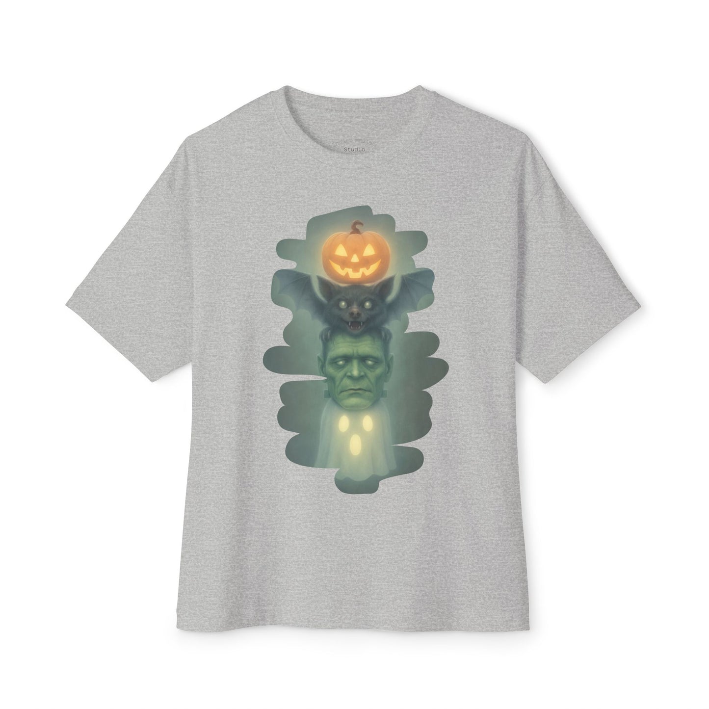 Spooky Halloween Boxy Tee, Unisex Graphic T-Shirt, Oversized Casual Shirt, Halloween Costume Top, Fun Monster Tee