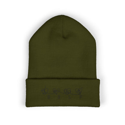 BTS Inspired Embroidered Beanie | "SELF" Butterfly Stitch Hat | ARMY K-pop Merch | Unisex Slouchy Winter Cap
