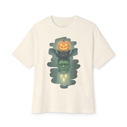 Spooky Halloween Boxy Tee, Unisex Graphic T-Shirt, Oversized Casual Shirt, Halloween Costume Top, Fun Monster Tee