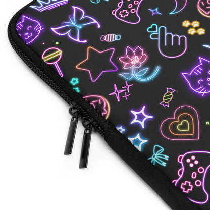 Neon Fun Laptop Sleeve, Cute Aesthetic Laptop Case, Gamer Sleeve, Unique Tech Accessory, Gift for Students, Vibrant Design,