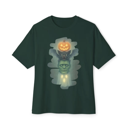 Spooky Halloween Boxy Tee, Unisex Graphic T-Shirt, Oversized Casual Shirt, Halloween Costume Top, Fun Monster Tee