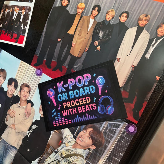 K-Pop On Board Car Magnet, Fun Auto Decor, Music Themed Gift, Trendy Vehicle Accessory, Cool Car Sign, K-Pop Fan Gift